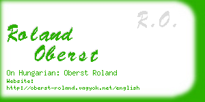 roland oberst business card